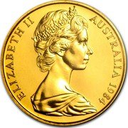 Australia Two Hundred Dollars Koala on branch 1984 KM# 71 ELIZABETH II AUSTRALIA *YEAR* RDM coin obverse Australia Two Hundred Dollars Koala on branch 1984 KM# 71 ELIZABETH II AUSTRALIA *YEAR* RDM coin obverse