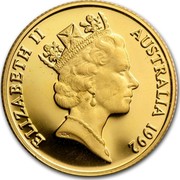 Australia Two Hundred Dollars Pride of Australia. Echidna 1992 KM# 259 ELIZABETH II AUSTRALIA 1992 RDM coin obverse Australia Two Hundred Dollars Pride of Australia. Echidna 1992 KM# 259 ELIZABETH II AUSTRALIA 1992 RDM coin obverse