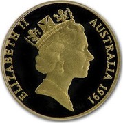 Australia Two Hundred Dollars Pride of Australia Emu 1991 KM# 160 ELIZABETH II AUSTRALIA 1991 coin obverse Australia Two Hundred Dollars Pride of Australia Emu 1991 KM# 160 ELIZABETH II AUSTRALIA 1991 coin obverse
