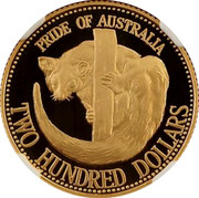 Australia Two Hundred Dollars Pride of Australia. Squirrel Glider Possum 1993 KM# 222 PRIDE OF AUSTRALIA TWO HUNDRED DOLLARS coin reverse Australia Two Hundred Dollars Pride of Australia. Squirrel Glider Possum 1993 KM# 222 PRIDE OF AUSTRALIA TWO HUNDRED DOLLARS coin reverse