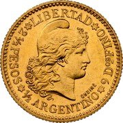 Argentina 1/2 Argentino Capped Liberty Head 1884 KM# 30 LIBERTAD 2½ PESOS 1/2 ARGENTINO 9 DOS FINO coin reverse Argentina 1/2 Argentino Capped Liberty Head 1884 KM# 30 LIBERTAD 2½ PESOS 1/2 ARGENTINO 9 DOS FINO coin reverse