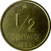 Argentina 1/2 Centavo Rufous Hornero Bird 1985 KM# 95 ₳ 1/2 CENTAVO 1985 coin reverse Argentina 1/2 Centavo Rufous Hornero Bird 1985 KM# 95 ₳ 1/2 CENTAVO 1985 coin reverse