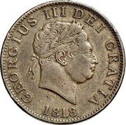 UK 1/2 Crown (George III 2nd Portrait Pattern) GEORGIUS III DEI GRATIA 1818 coin obverse UK 1/2 Crown (George III 2nd Portrait Pattern) GEORGIUS III DEI GRATIA 1818 coin obverse
