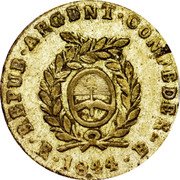 Argentina 1/2 Real Mountains 1844 B KM# 18 REPUB ARGENT CONFEDER R 1844 B coin obverse Argentina 1/2 Real Mountains 1844 B KM# 18 REPUB ARGENT CONFEDER R 1844 B coin obverse