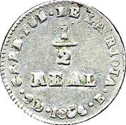 Argentina 1/2 Real Coat of Arms La Rioja 1854 B KM# 23 CRED PUB DE LA RIOJA 9D 1854 B 1/2 REAL coin reverse Argentina 1/2 Real Coat of Arms La Rioja 1854 B KM# 23 CRED PUB DE LA RIOJA 9D 1854 B 1/2 REAL coin reverse