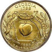 USA 1/4 Dollar Washington Quarter Georgia Pattern 1999 P GEORGIA 1788 WISDOM JUSTICE MODERATION TJF 1999 E PLURIBUS UNUM coin reverse USA 1/4 Dollar Washington Quarter Georgia Pattern 1999 P GEORGIA 1788 WISDOM JUSTICE MODERATION TJF 1999 E PLURIBUS UNUM coin reverse