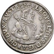 Austria 1/4 Thaler (Tyrol With Coat of Arms) KM# 590.1 LEOPOLDVS D G ARCH DVX AVSTR coin obverse Austria 1/4 Thaler (Tyrol With Coat of Arms) KM# 590.1 LEOPOLDVS D G ARCH DVX AVSTR coin obverse