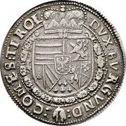 Austria 1/4 Thaler (Tyrol With Coat of Arms) KM# 590.1 DVX BVRGVND COMES TIROL coin reverse Austria 1/4 Thaler (Tyrol With Coat of Arms) KM# 590.1 DVX BVRGVND COMES TIROL coin reverse