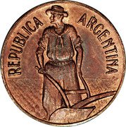 Argentina 1 Centavo A Sower Pattern 1935  KM# Pn43 REPUBLICA ARGENTINA coin obverse Argentina 1 Centavo A Sower Pattern 1935  KM# Pn43 REPUBLICA ARGENTINA coin obverse