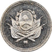 Argentina 1 Centavo Pattern Flagged Arms 1892 KM# Pn33 coin obverse Argentina 1 Centavo Pattern Flagged Arms 1892 KM# Pn33 coin obverse