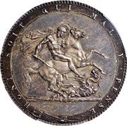 UK 1 Crown (George III Pattern) HONI SOIT QUI MAL Y PENSE PISTRUCCI coin reverse UK 1 Crown (George III Pattern) HONI SOIT QUI MAL Y PENSE PISTRUCCI coin reverse