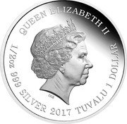 Tuvalu 1 Dollar Dancing Tuzki 2017  Proof QUEEN ELIZABETH II IRB 1/2 OZ 999 SILVER 2017 TUVALU 1 DOLLAR coin obverse Tuvalu 1 Dollar Dancing Tuzki 2017  Proof QUEEN ELIZABETH II IRB 1/2 OZ 999 SILVER 2017 TUVALU 1 DOLLAR coin obverse
