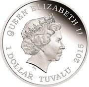 Tuvalu 1 Dollar Back to the Future DeLorean 2015  Proof QUEEN ELIZABETH II IRB 1 DOLLAR TUVALU 2015 coin obverse Tuvalu 1 Dollar Back to the Future DeLorean 2015  Proof QUEEN ELIZABETH II IRB 1 DOLLAR TUVALU 2015 coin obverse