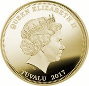 Tuvalu One Dollar Battle of Midway Commemoration 2017 Proof QUEEN ELIZABETH II IRB TUVALU 2017 coin obverse