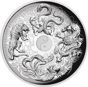 Tuvalu 1 Dollar (Chinese Mythical Creatures) CHINESE ANCIENT MYTHICAL CREATURES coin reverse