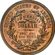 USA Dollar Commercial Pattern 1871  Pattern UNITED STATES OF AMERICA COMMERCIAL DOLLAR 420 GRS 900 FINE GOD OUR TRUST coin reverse USA Dollar Commercial Pattern 1871  Pattern UNITED STATES OF AMERICA COMMERCIAL DOLLAR 420 GRS 900 FINE GOD OUR TRUST coin reverse