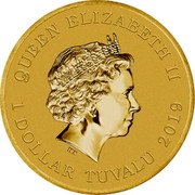 Tuvalu 1 Dollar (D Day 75th Anniversary) QUEEN ELIZABETH II IRB 1 DOLLAR TUVALU 2019 coin obverse Tuvalu 1 Dollar (D Day 75th Anniversary) QUEEN ELIZABETH II IRB 1 DOLLAR TUVALU 2019 coin obverse