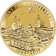 Tuvalu 1 Dollar (D Day 75th Anniversary) D DAY 75TH ANNIVERSARY P 1944 2019 coin reverse Tuvalu 1 Dollar (D Day 75th Anniversary) D DAY 75TH ANNIVERSARY P 1944 2019 coin reverse