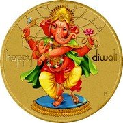 Tuvalu 1 Dollar (Diwali Holiday) HAPPY DIWALI JM P coin reverse Tuvalu 1 Dollar (Diwali Holiday) HAPPY DIWALI JM P coin reverse