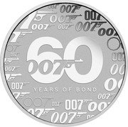 Tuvalu 1 Dollar Elizabeth II James Bond 2022  Bullion 007™ 60 YEARS OF BOND coin reverse Tuvalu 1 Dollar Elizabeth II James Bond 2022  Bullion 007™ 60 YEARS OF BOND coin reverse