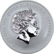 Tuvalu 1 Dollar (Elizabeth II Zeus) QUEEN ELIZABETH II IRB 1 OZ 9999 AG 2020 TUVALU 1 DOLLAR coin obverse Tuvalu 1 Dollar (Elizabeth II Zeus) QUEEN ELIZABETH II IRB 1 OZ 9999 AG 2020 TUVALU 1 DOLLAR coin obverse