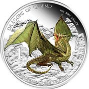 Tuvalu 1 Dollar (European Green Dragon) DRAGONS OF LEGEND EUROPEAN GREEN DRAGON. coin reverse Tuvalu 1 Dollar (European Green Dragon) DRAGONS OF LEGEND EUROPEAN GREEN DRAGON. coin reverse