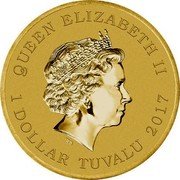 Tuvalu 1 Dollar Extraordinary Gemstones 2017 P PNC KM# 378 QUEEN ELIZABETH II IRB 1 DOLLAR TUVALU 2017 coin obverse Tuvalu 1 Dollar Extraordinary Gemstones 2017 P PNC KM# 378 QUEEN ELIZABETH II IRB 1 DOLLAR TUVALU 2017 coin obverse