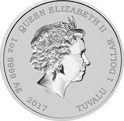 Tuvalu 1 Dollar Ghostbusters Team 2017  KM# 381 QUEEN ELIZABETH II IRB 1 OZ 9999 AG 2017 TUVALU 1 DOLLAR coin obverse Tuvalu 1 Dollar Ghostbusters Team 2017  KM# 381 QUEEN ELIZABETH II IRB 1 OZ 9999 AG 2017 TUVALU 1 DOLLAR coin obverse