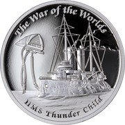 Tuvalu 1 Dollar (HMS Thunder Child) THE WAR OF THE WORLDS HMS THUNDER CHILD coin reverse