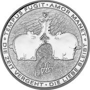 Tuvalu 1 Dollar (Kissing Ottifants) TEMPUS FUGIT AMOR MANET DIE ZEIT VERGEHT DIE LIEBE BLEIBT coin reverse Tuvalu 1 Dollar (Kissing Ottifants) TEMPUS FUGIT AMOR MANET DIE ZEIT VERGEHT DIE LIEBE BLEIBT coin reverse