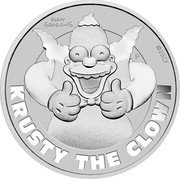 Tuvalu 1 Dollar (Krusty the Clown) MATT GROENING ©20CF P KRUSTY THE CLOWN coin reverse Tuvalu 1 Dollar (Krusty the Clown) MATT GROENING ©20CF P KRUSTY THE CLOWN coin reverse
