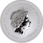 Tuvalu 1 Dollar Marvel Spiderman 2017 BU KM# 380 QUEEN ELIZABETH II IRB 1 OZ 9999 AG 2017 TUVALU 1 DOLLAR coin obverse Tuvalu 1 Dollar Marvel Spiderman 2017 BU KM# 380 QUEEN ELIZABETH II IRB 1 OZ 9999 AG 2017 TUVALU 1 DOLLAR coin obverse