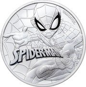 Tuvalu 1 Dollar Marvel Spiderman 2017 BU KM# 380 ©MARVEL MARVEL SPIDERMAN coin reverse Tuvalu 1 Dollar Marvel Spiderman 2017 BU KM# 380 ©MARVEL MARVEL SPIDERMAN coin reverse