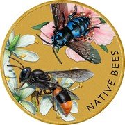 Tuvalu 1 Dollar (Native Bees) NATIVE BEES coin reverse Tuvalu 1 Dollar (Native Bees) NATIVE BEES coin reverse