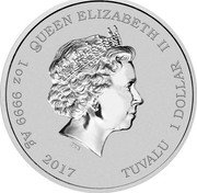 Tuvalu 1 Dollar Slimer 2017  Proof QUEEN ELIZABETH II IRB 1 OZ 9999 AG 2017 TUVALU 1 DOLLAR coin obverse