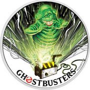Tuvalu 1 Dollar Slimer 2017  Proof GHOSTBUSTERS TM & © 2017 CPII coin reverse