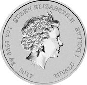 Tuvalu 1 Dollar Stay Puft 2017 P Proof QUEEN ELIZABETH II IRB 1 OZ 9999 AG 2017 TUVALU 1 DOLLAR coin obverse