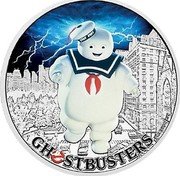 Tuvalu 1 Dollar Stay Puft 2017 P Proof STAY PUFT GHOSTBUSTERS TM & © 2017 CPII coin reverse