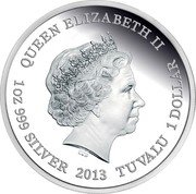 Tuvalu 1 Dollar (Tasmanian Devil) QUEEN ELIZABETH II 1OZ 999 SILVER 2013 TUVALU 1 DOLLAR coin obverse Tuvalu 1 Dollar (Tasmanian Devil) QUEEN ELIZABETH II 1OZ 999 SILVER 2013 TUVALU 1 DOLLAR coin obverse