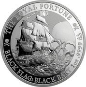 Tuvalu 1 Dollar (The Royal Fortune) THE ROYAL FORTUNE P BLACK FLAG: BLACK BART 1OZ .9999 AG coin reverse Tuvalu 1 Dollar (The Royal Fortune) THE ROYAL FORTUNE P BLACK FLAG: BLACK BART 1OZ .9999 AG coin reverse