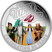 Tuvalu 1 Dollar The Wizard of Oz 2019 P Proof THE WIZARD OF OZ TM & © WBEI (S19) WR P CELEBRATING 80 YEARS coin reverse Tuvalu 1 Dollar The Wizard of Oz 2019 P Proof THE WIZARD OF OZ TM & © WBEI (S19) WR P CELEBRATING 80 YEARS coin reverse