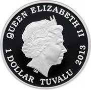 Tuvalu 1 Dollar Three Headed Dragon 2013  Proof QUEEN ELIZABETH II IRB 1 DOLLAR TUVALU 2013 coin obverse Tuvalu 1 Dollar Three Headed Dragon 2013  Proof QUEEN ELIZABETH II IRB 1 DOLLAR TUVALU 2013 coin obverse
