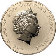 Tuvalu 1 Dollar Venom 2020  BU QUEEN ELIZABETH II IRB 1 OZ AG 9999 2020 TUVALU 1 DOLLAR coin obverse Tuvalu 1 Dollar Venom 2020  BU QUEEN ELIZABETH II IRB 1 OZ AG 9999 2020 TUVALU 1 DOLLAR coin obverse