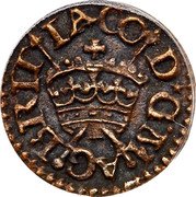 Ireland 1 Farthing James I Harrington Issue ND (1613-1626)  IACO D G MAG BRIT coin obverse Ireland 1 Farthing James I Harrington Issue ND (1613-1626)  IACO D G MAG BRIT coin obverse