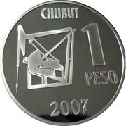 Argentina 1 Peso Anniversary of the Discovery of Oil in Argentina 2007  Proof KM# A145 CHUBUT 1 PESO 2007 coin reverse Argentina 1 Peso Anniversary of the Discovery of Oil in Argentina 2007  Proof KM# A145 CHUBUT 1 PESO 2007 coin reverse
