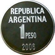 Argentina 1 Peso Defence of Human Rights 2006  Proof KM# A161 REPUBLICA ARGENTINA 1 PESO 2006 coin obverse Argentina 1 Peso Defence of Human Rights 2006  Proof KM# A161 REPUBLICA ARGENTINA 1 PESO 2006 coin obverse