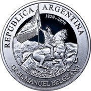 Argentina 1 Peso (Manuel Belgrano) KM# 191 REPÚBLICA ARGENTINA 1820-2020 GRAL. MANUEL BELGRANO coin obverse Argentina 1 Peso (Manuel Belgrano) KM# 191 REPÚBLICA ARGENTINA 1820-2020 GRAL. MANUEL BELGRANO coin obverse