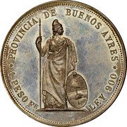 Argentina 1 Peso (Pattern Buenos Aires) KM# Pn14 PROVINCIA DE BUENOS AYRES 1. PESO FE LEY 900 coin reverse Argentina 1 Peso (Pattern Buenos Aires) KM# Pn14 PROVINCIA DE BUENOS AYRES 1. PESO FE LEY 900 coin reverse
