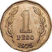 Argentina 1 Peso Pattern Piece 1975 KM# Pn64 1 PESO 1975 coin reverse Argentina 1 Peso Pattern Piece 1975 KM# Pn64 1 PESO 1975 coin reverse