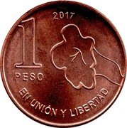 Argentina 1 Peso The jacaranda tree 2017  KM# 186 2017 1 PESO EN UNIÓN Y LIBERTAD coin reverse Argentina 1 Peso The jacaranda tree 2017  KM# 186 2017 1 PESO EN UNIÓN Y LIBERTAD coin reverse
